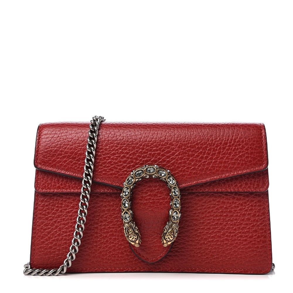 Brand New! Rare!!! Gucci Calfskin Super Mini Dionysus Shoulder Bag Hibiscus Red - Picture 5 of 16